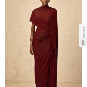 Elegant One Shoulder Burgundy Gown